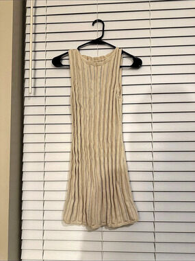 Arie Knit Mini Dress in Cream Size Medium Like New
